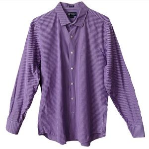 J Crew Men’s Purple White Stripe Dress Shirt XL